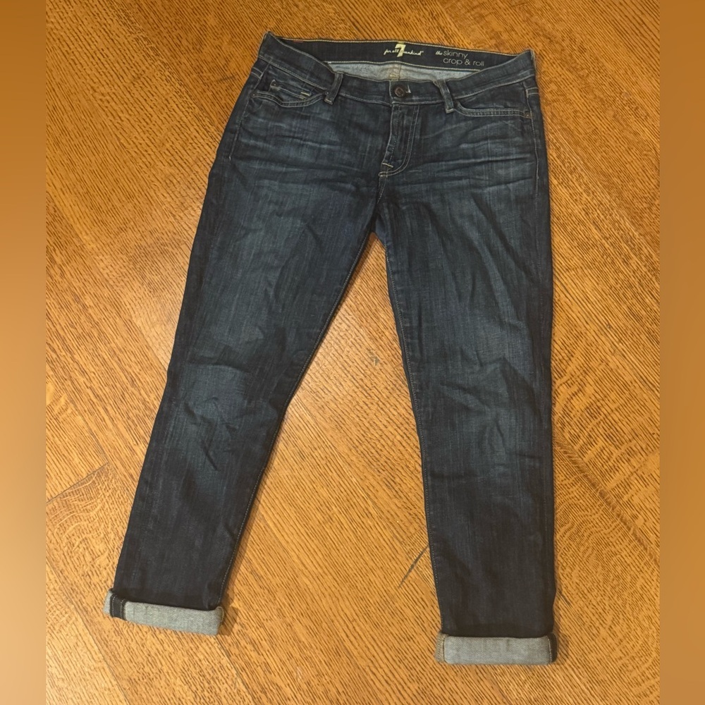 7 For All Mankind Dark Wash Crop Jeans Size 29